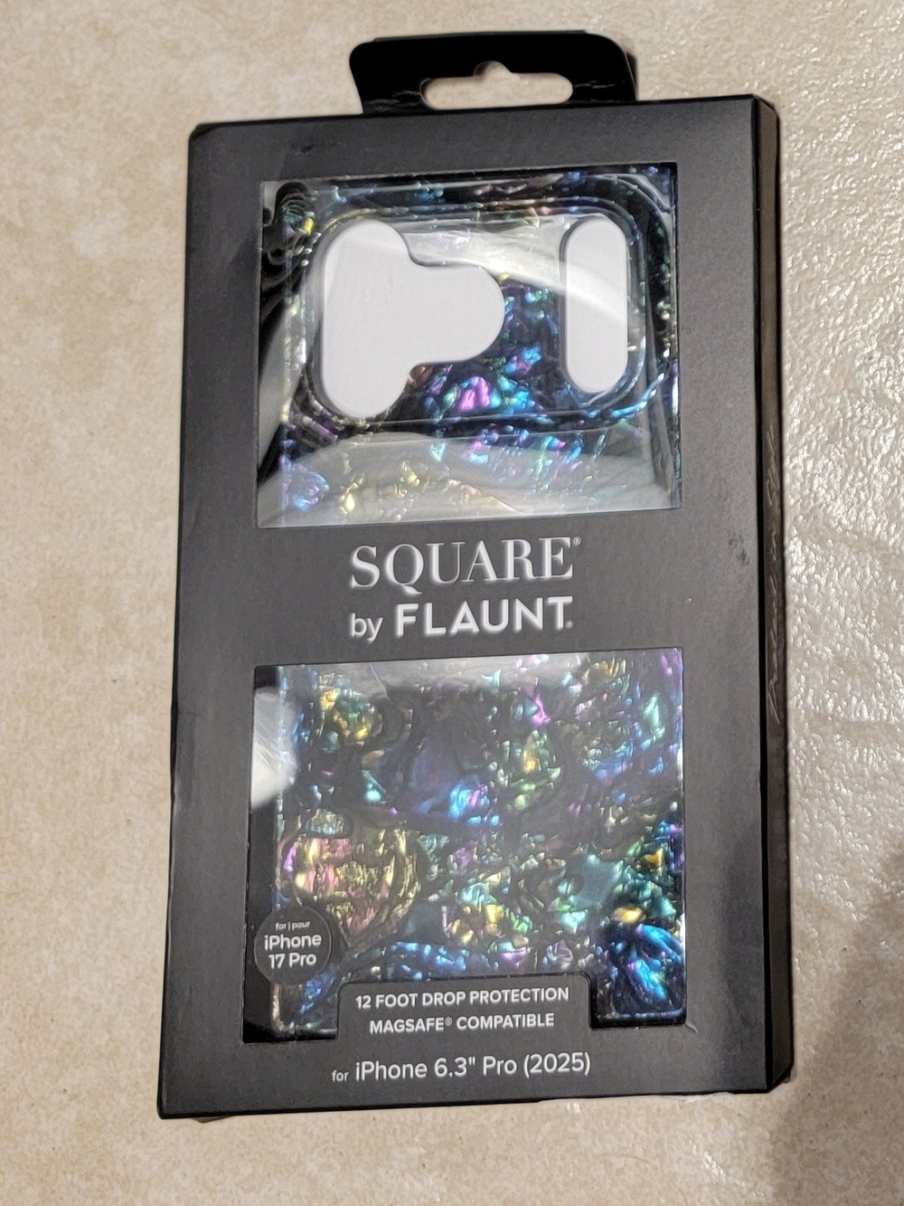 Squarw by Flaunt Iridescent Multi-Color Case for iPhone 17 Pro, 6.3" Pro (2025)